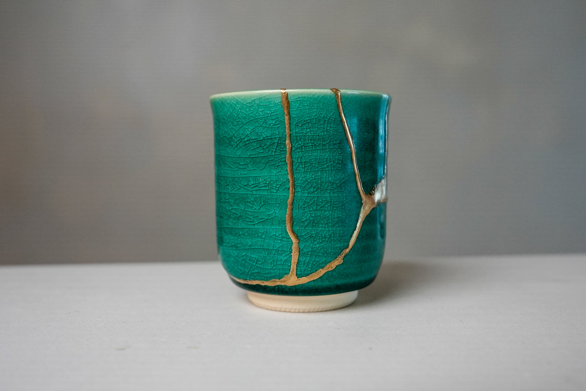 Turquoise Kintsugi Tea Cup