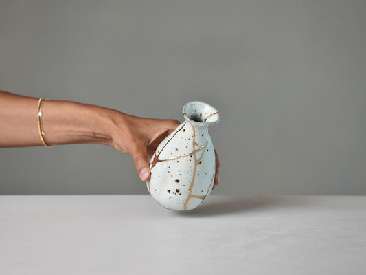 White Kintsugi Vase