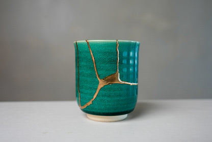 Turquoise Kintsugi Tea Cup