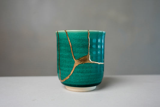 Turquoise Kintsugi Tea Cup