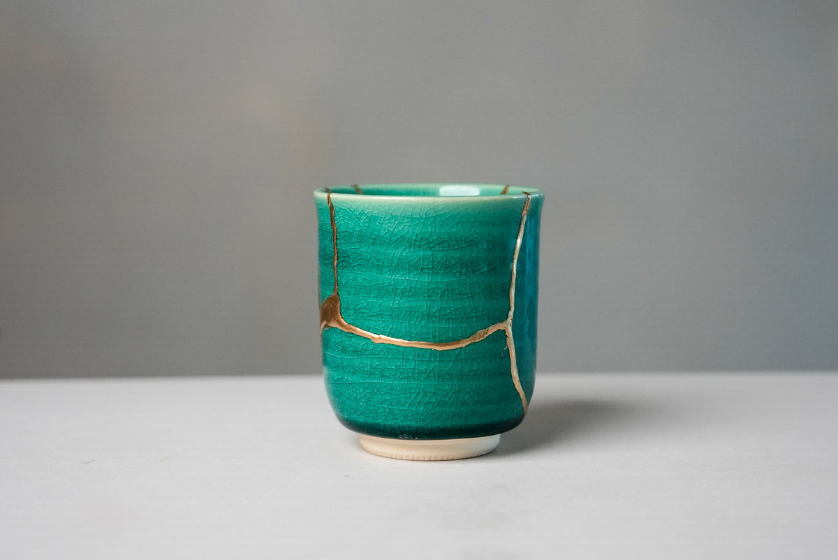 Turquoise Kintsugi Tea Cup