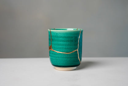 Turquoise Kintsugi Tea Cup