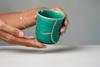 Turquoise Kintsugi Tea Cup