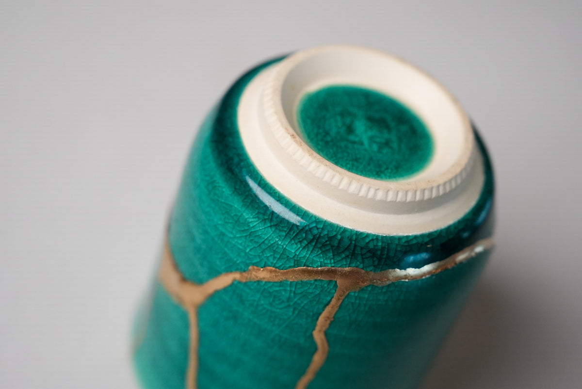 Turquoise Kintsugi Tea Cup