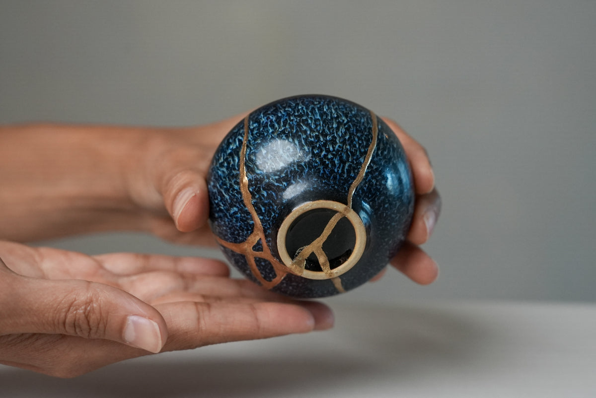 Cobalt Blue Kintsugi Bowl