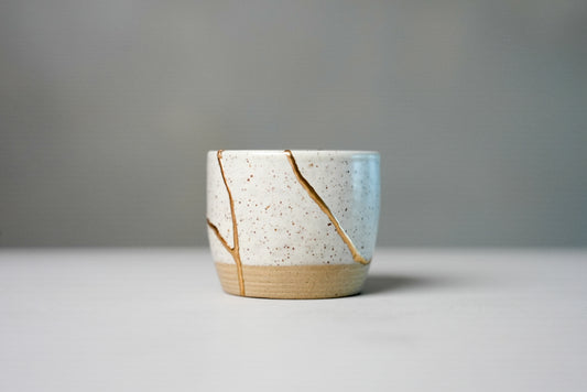 White Kintsugi Sake Cup