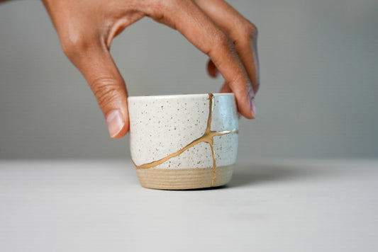 White Kintsugi Sake Cup