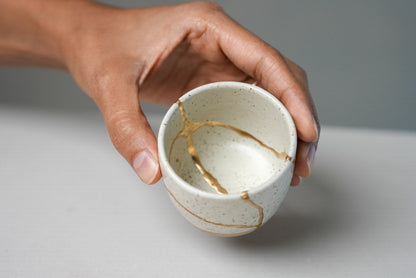 White Kintsugi Sake Cup