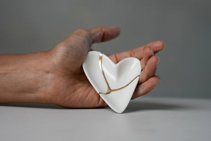 White Heart Ring Dish