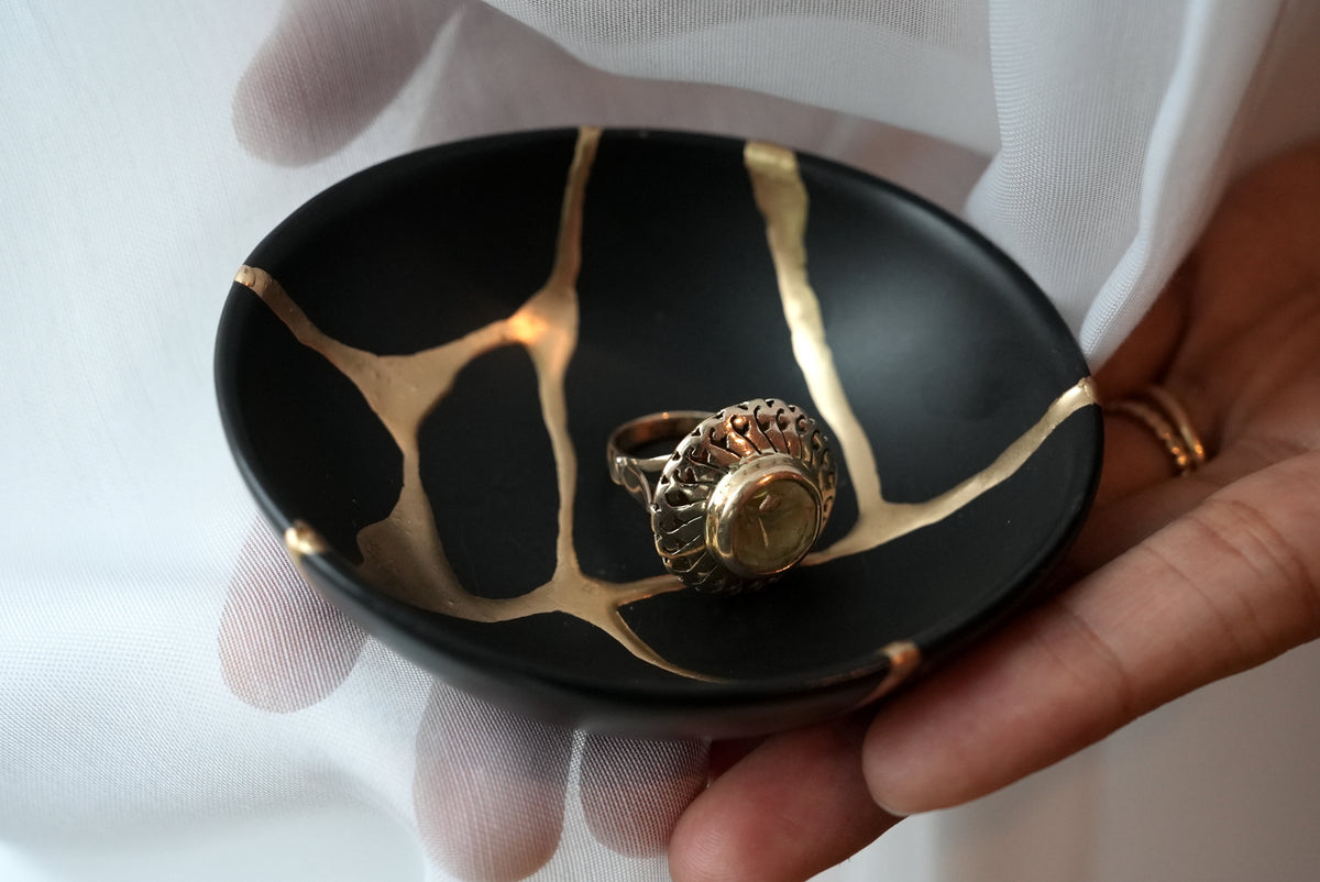 Black Kintsugi Ring Dish