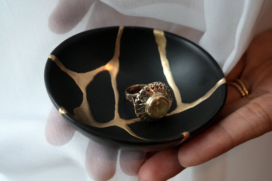 Black Kintsugi Ring Dish