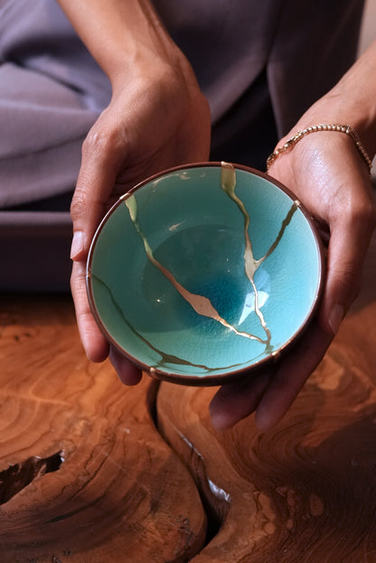 Turquoise Kintsugi Bowl
