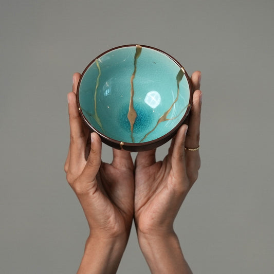 Turquoise Kintsugi Bowl
