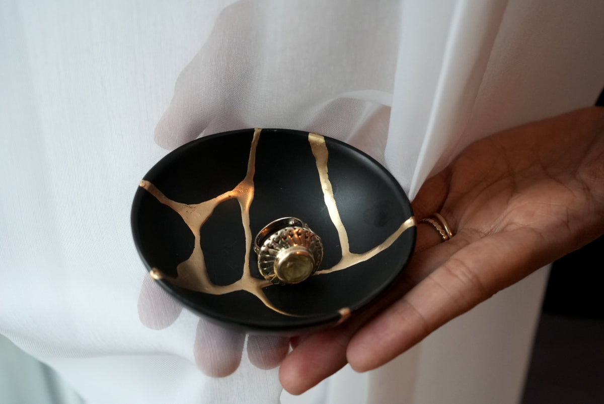 Black Kintsugi Ring Dish