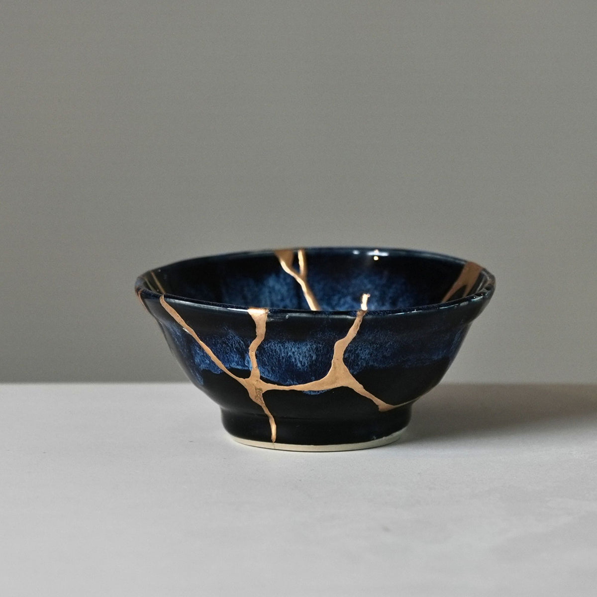 Large Blue Kintsugi Bowl