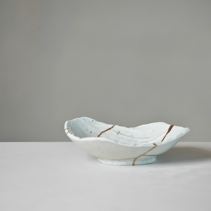 Large White Kintsugi Dish