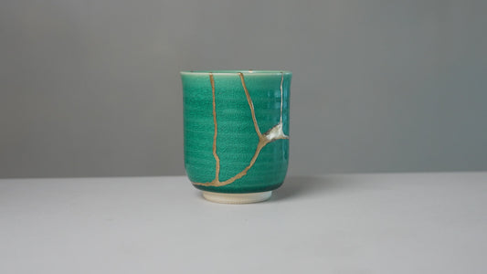 Turquoise Kintsugi Tea Cup