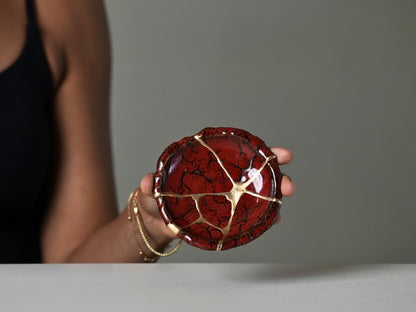 Red Kintsugi Jewelry Dish