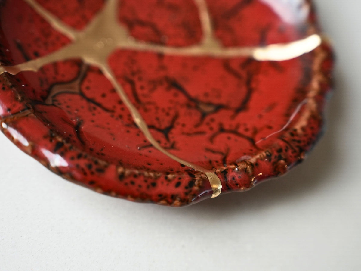 Red Kintsugi Jewelry Dish