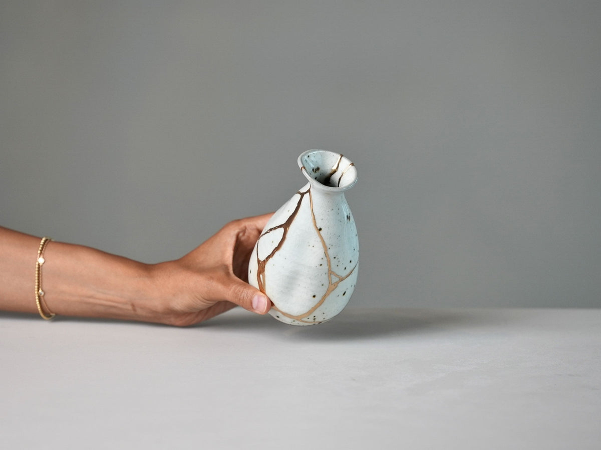 White Kintsugi Vase