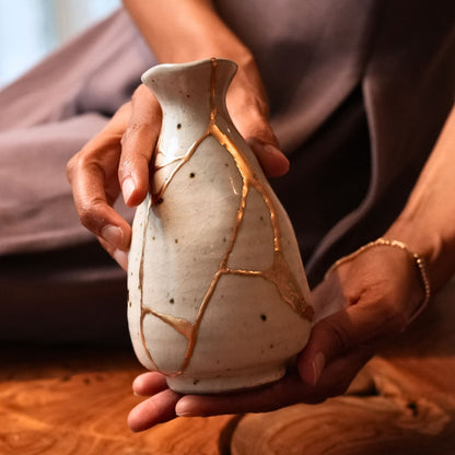 White Kintsugi Vase